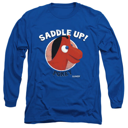Gumby Saddle Up Mens Long Sleeve Shirt Royal Officially Licensed