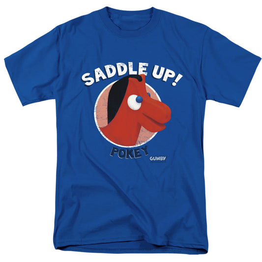 Gumby Saddle Up Mens T Shirt Royal Officially Licensed