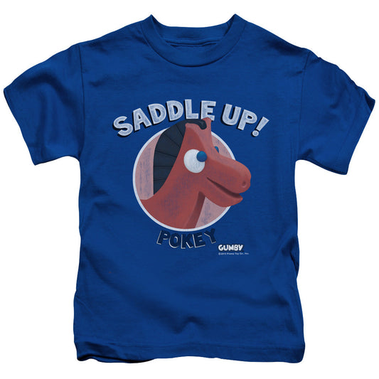 Gumby Saddle Up Juvenile Kids Youth T Shirt Royal