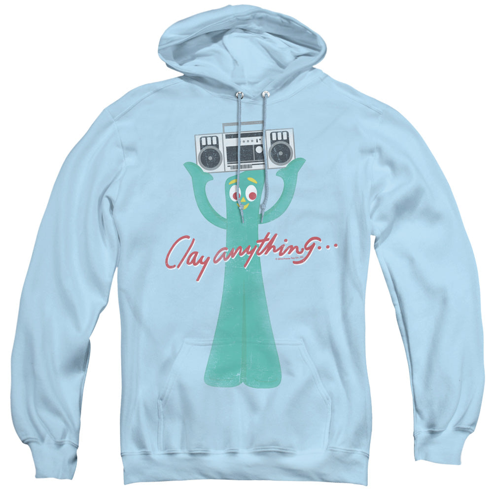 Gumby Clay Anything Mens Hoodie Light Blue