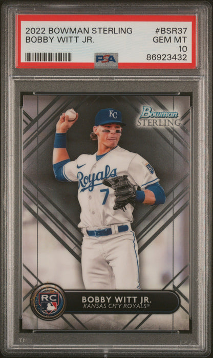 Graded 2022 Topps Bowman Sterling Bobby Witt Jr. #BSR37 Rookie RC Baseball Card PSA 10 Gem Mint