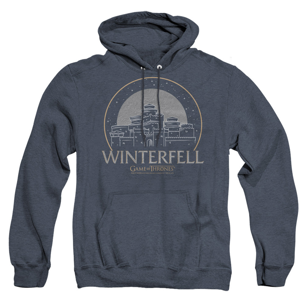 Game Of Thrones Winterfell Heather Mens Hoodie Navy Officially Licensed