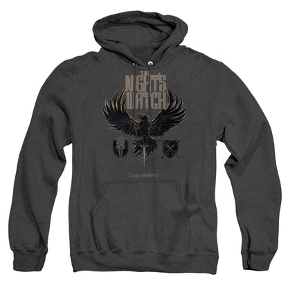 Game Of Thrones The Nights Watch Mens Heather Hoodie Black Officially Licensed