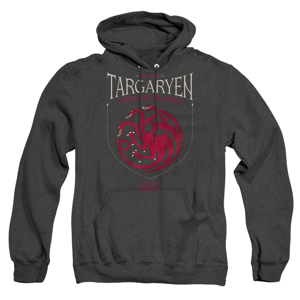 Game Of Thrones House Targaryen Sigil Heather Mens Hoodie Black Officially Licensed