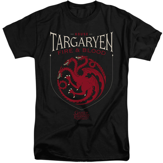 Game Of Thrones House Targaryen Sigil Mens Tall T Shirt Black Officially Licensed