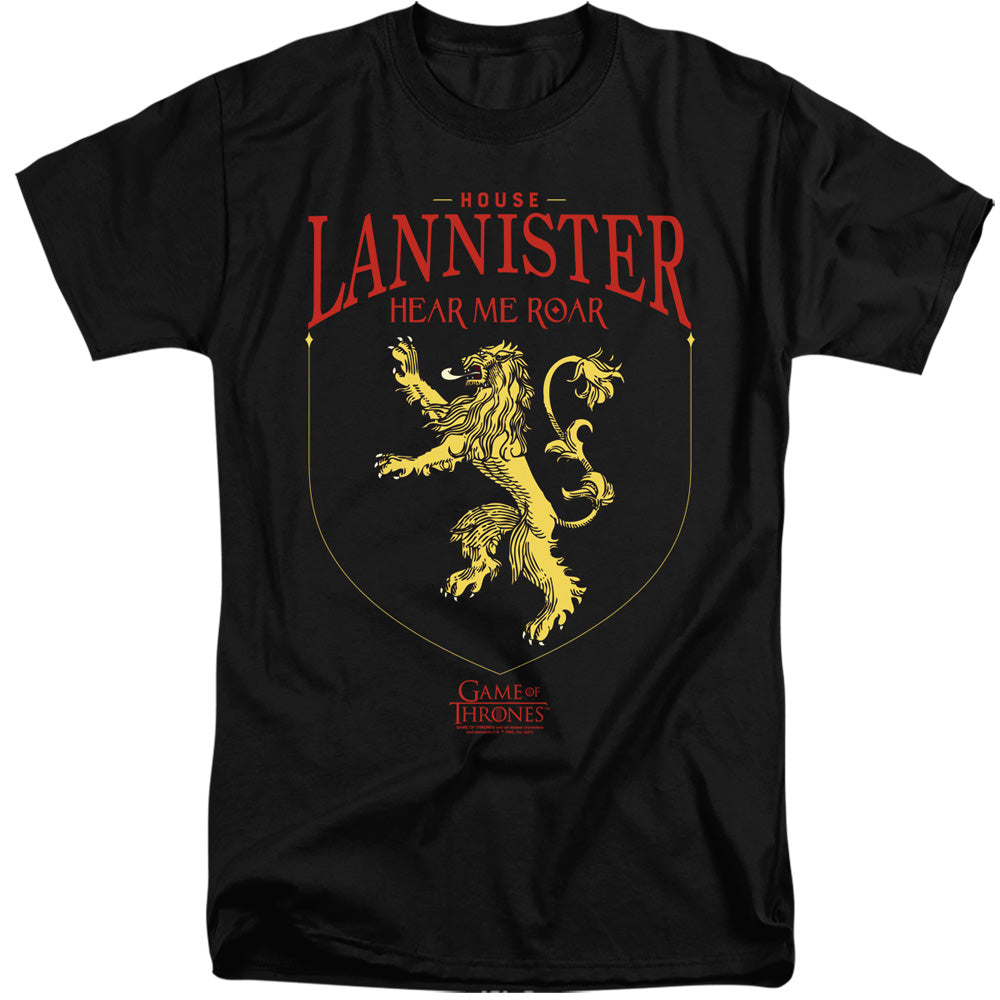 Game Of Thrones House Lannister Sigil Mens Tall T Shirt Black Officially Licensed