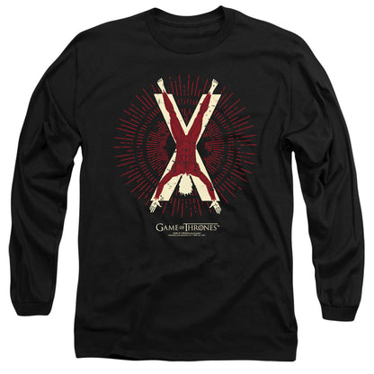 Game Of Thrones Bolton Burst Sigil Mens Long Sleeve Shirt Black Officially Licensed
