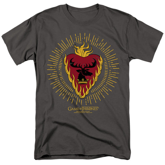 Game Of Thrones Stannis Baratheon Burst Sigils Mens T Shirt Charcoal Officially Licensed