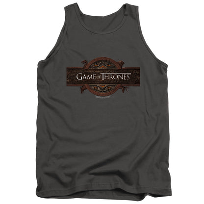 Game Of Thrones Title Sequence Logo Mens Tank Top Shirt Charcoal Officially Licensed