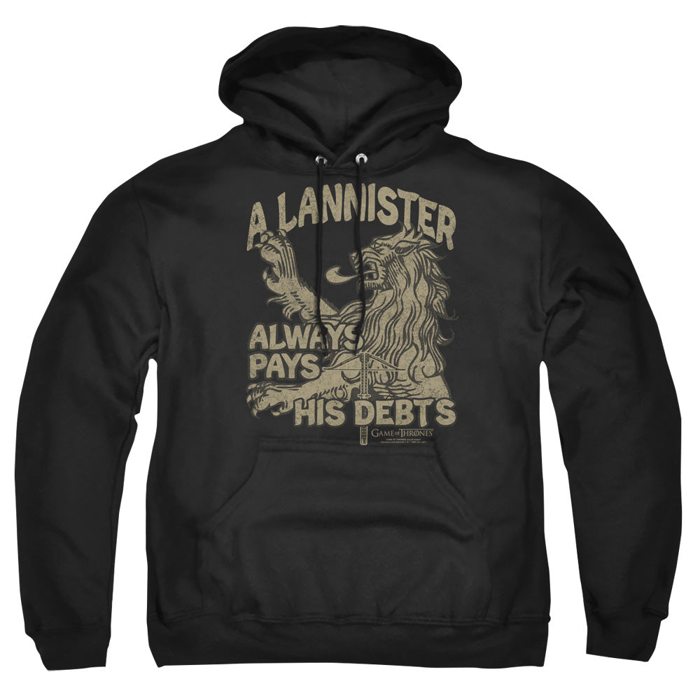 Game Of Thrones Debts Mens Hoodie Black Officially Licensed