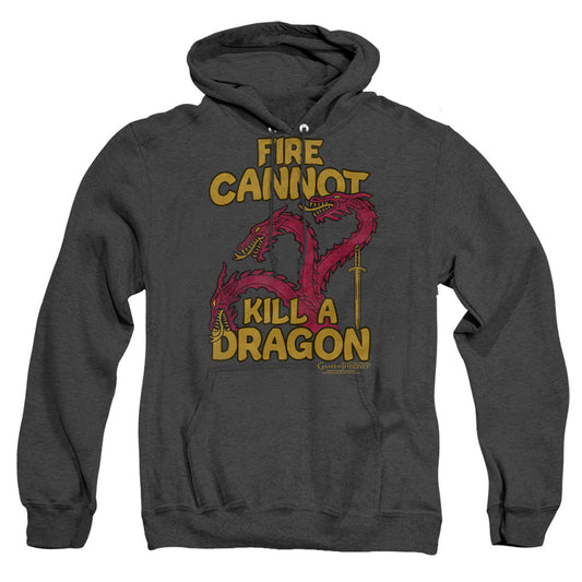 Game Of Thrones Dragons With Fire Mens Heather Hoodie Black Officially Licensed