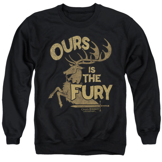 Game Of Thrones Fury Mens Crewneck Sweatshirt Black Officially Licensed