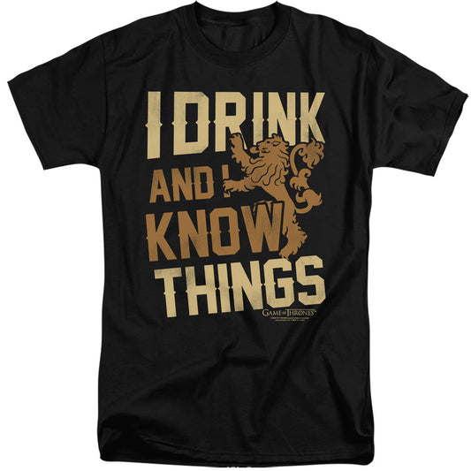 Game Of Thrones Know Things Mens Tall T Shirt Black Officially Licensed
