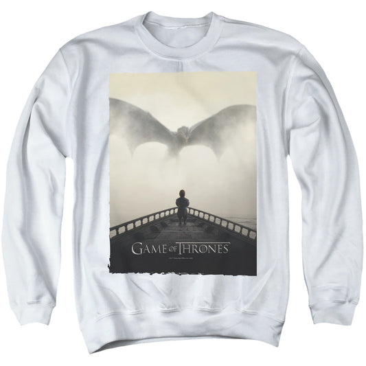 Game Of Thrones Dragon 3 Mens Crewneck Sweatshirt White Officially Licensed