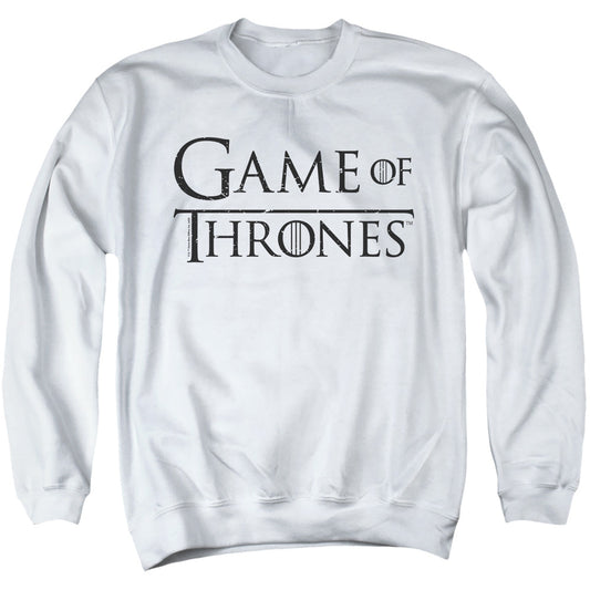 Game Of Thrones Logo 2 Mens Crewneck Sweatshirt White Officially Licensed