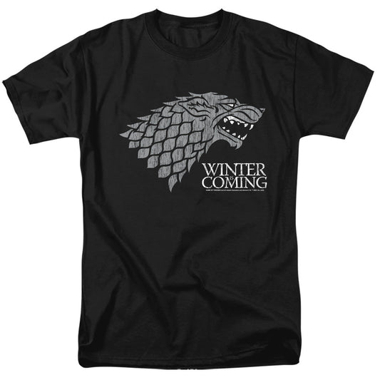 Game Of Thrones Startk Winter Is Coming On Black Mens T Shirt Black Officially Licensed