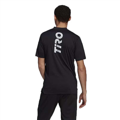 adidas Man's TIRO JSY Word R Tee - BLACK / WHITE