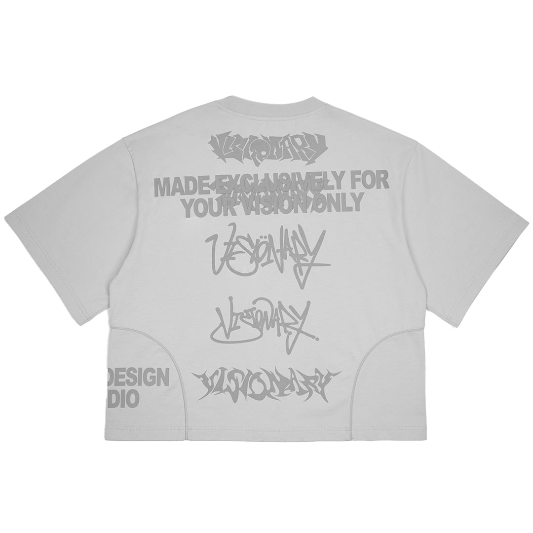 VISIONARY STATEMENT BOXY TEE ( GREY )
