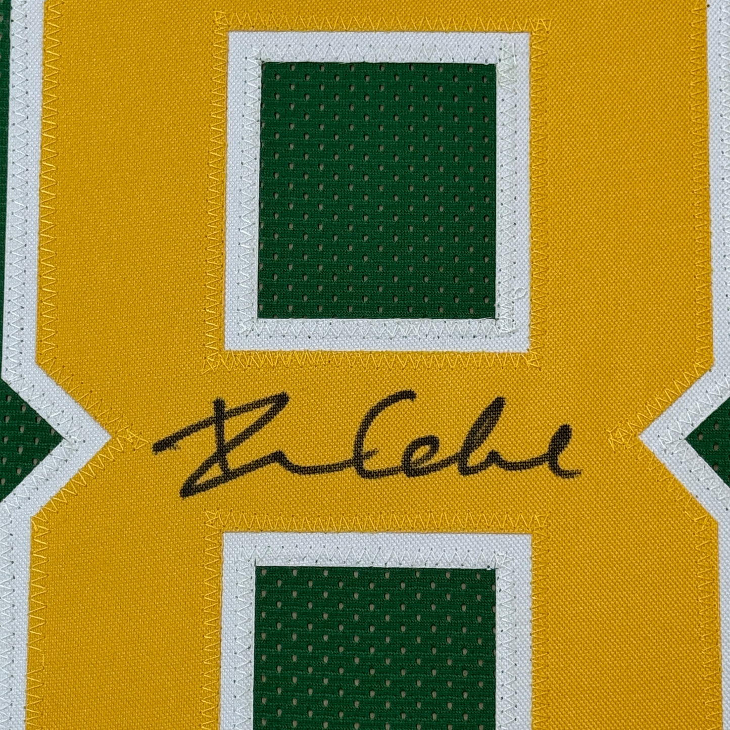 Framed Autographed/Signed Dillon Gabriel 35x39 Oregon Green College Football Jersey Beckett BAS COA