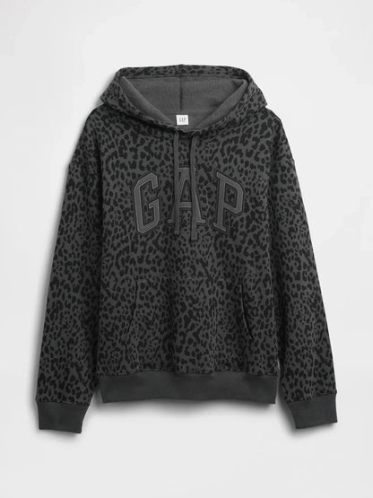 Gap Logo Charcoal Leopard Hoodie