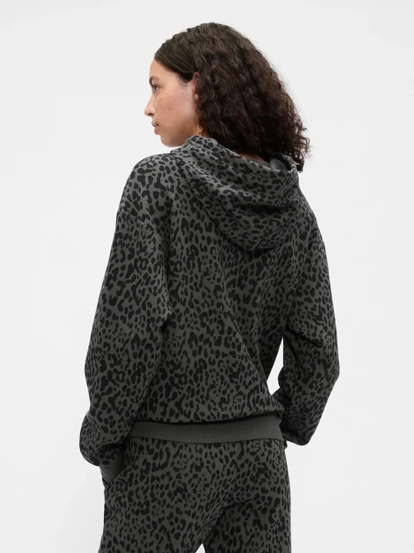 Gap Logo Charcoal Leopard Hoodie