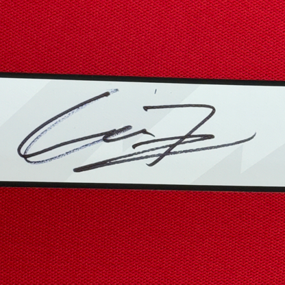 Framed Autographed/Signed Alejandro Garnacho 35x39 Manchester United Red Soccer Jersey Beckett BAS COA