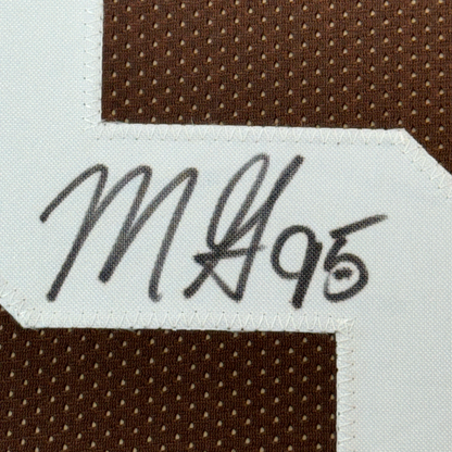 Framed Autographed/Signed Myles Garrett 35x39 Cleveland Brown Football Jersey JSA COA