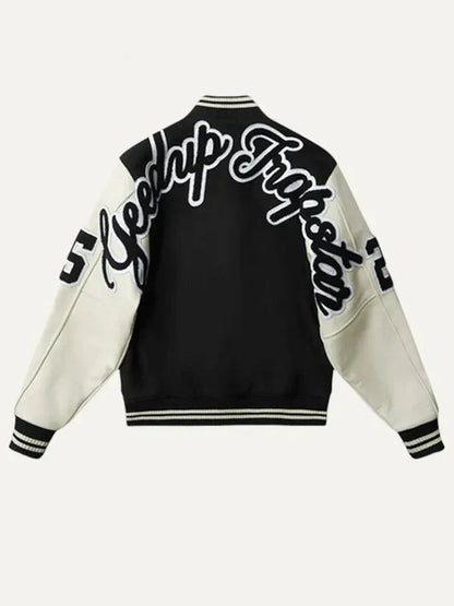 Geedup x Trapstar Letterman Black Varsity Jacket