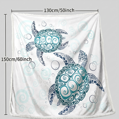 Serene Sea Turtle Sherpa Throw