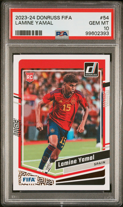 Graded 2023 Panini Donruss Lamine Yamal #54 Rookie RC Soccer Card PSA 10 Gem Mint