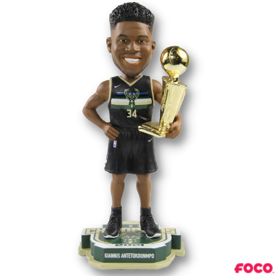 Milwaukee Bucks 2021 NBA Champions Exclusive Black Jersey Bobbleheads