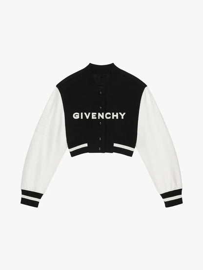 Givenchy Cropped Varsity Black & White Jacket
