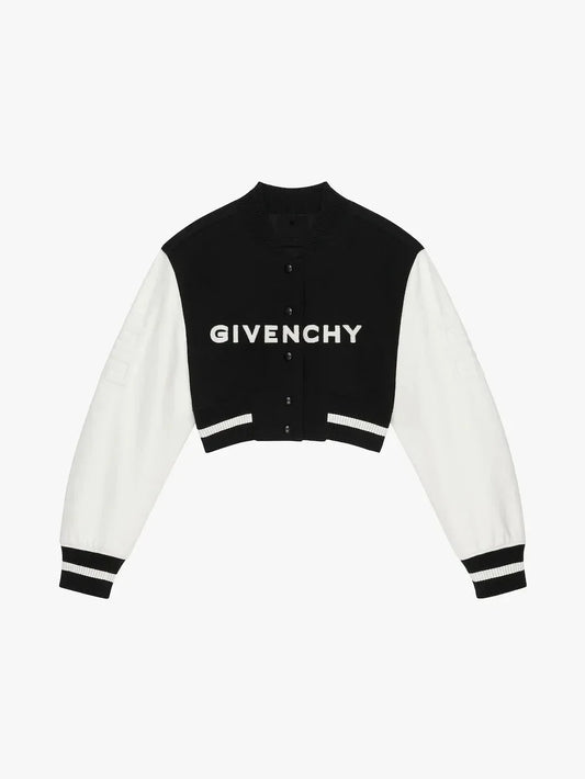 Givenchy Cropped Varsity Black & White Jacket