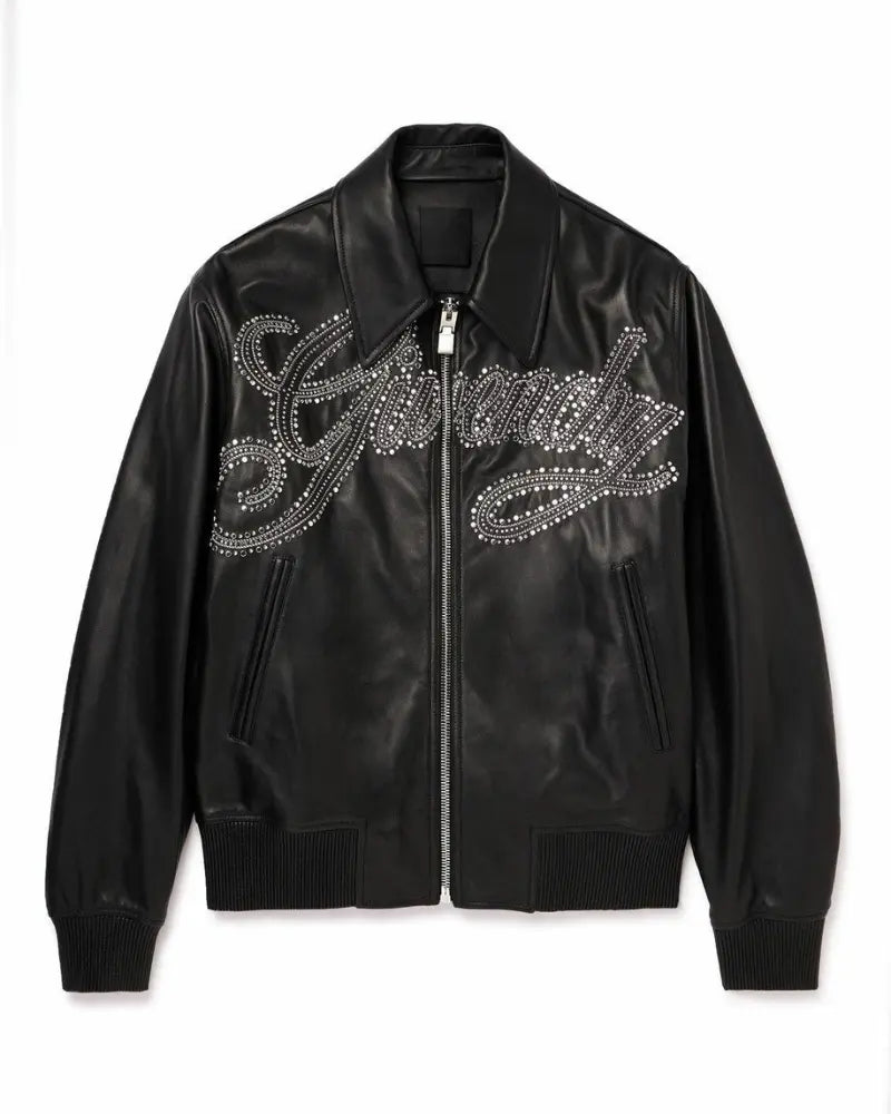Givenchy Logo-embellished Studded Leather Jacket For Men