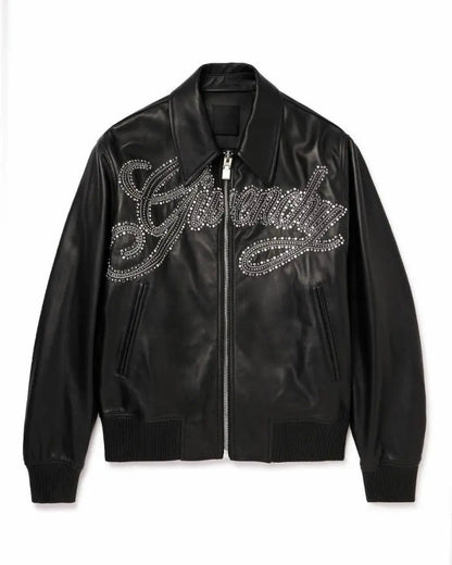 Givenchy Logo-embellished Studded Leather Jacket For Men