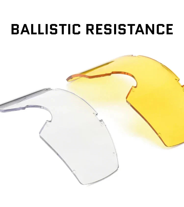 3.2MM Tactical Goggles Anti-Fog Ballistic Glasses 3 Lens Kit – Black Tan OD