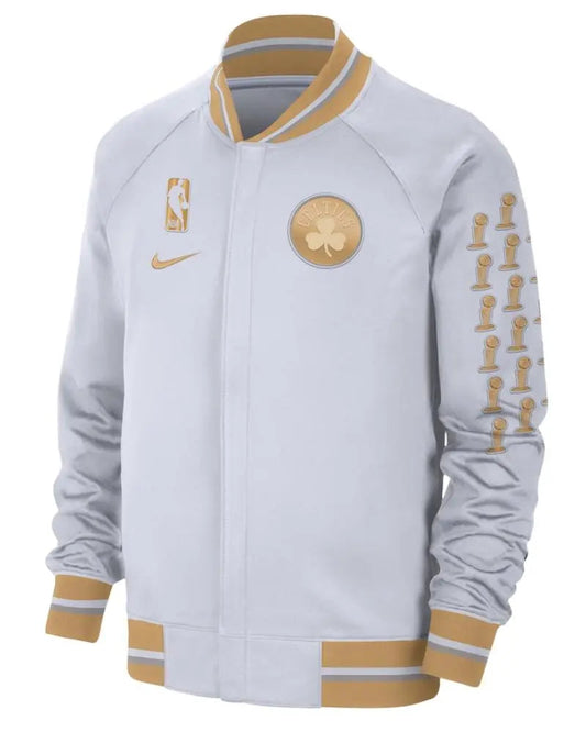 Men’s Boston Celtics Nike White/Gold 2024 NBA Finals Champions Jacket