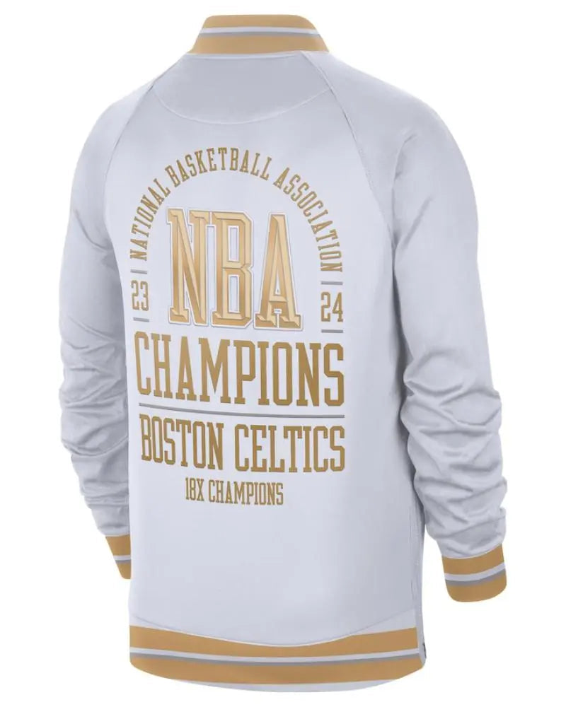 Men’s Boston Celtics Nike White/Gold 2024 NBA Finals Champions Jacket