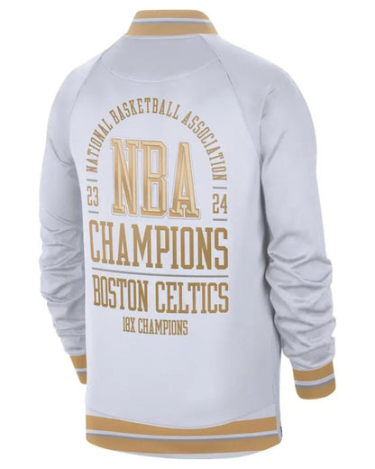 Men’s Boston Celtics Nike White/Gold 2024 NBA Finals Champions Jacket