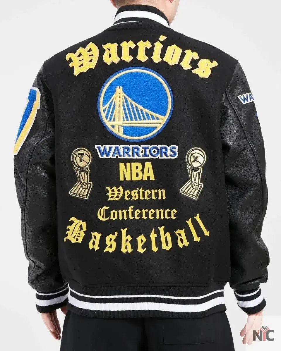 Golden State Warriors Old English Varsity Jacket