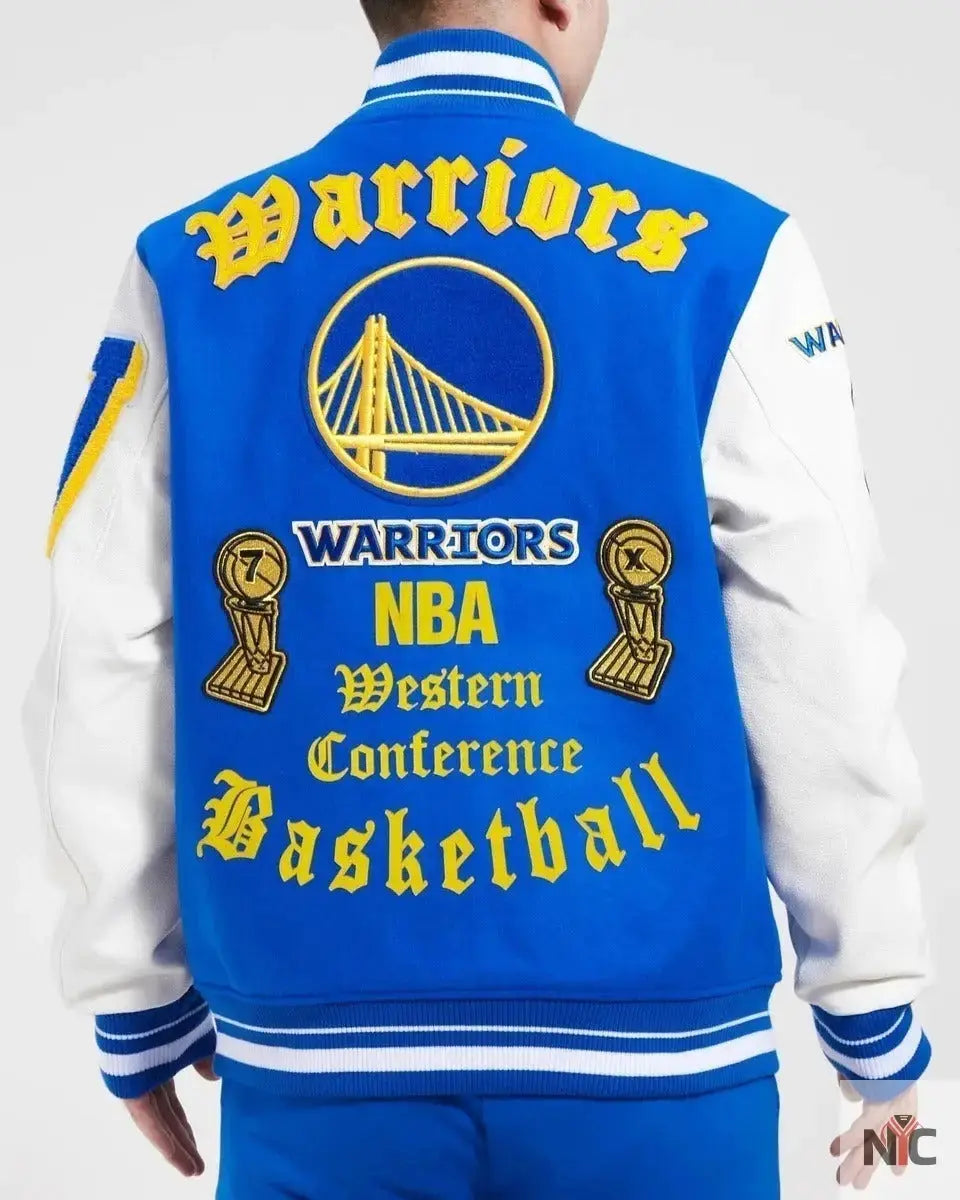 Golden State Warriors Old English Varsity Jacket