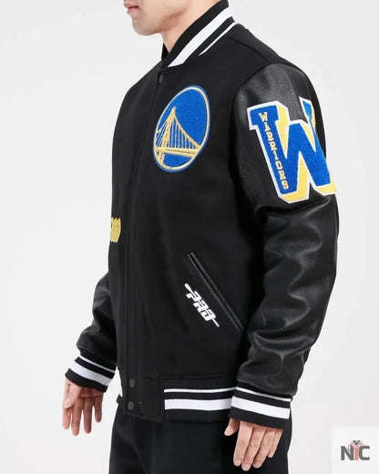 Golden State Warriors Old English Varsity Jacket