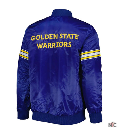 Golden State Warriors Pick & Roll Full-Snap Satin Varsity Jacket