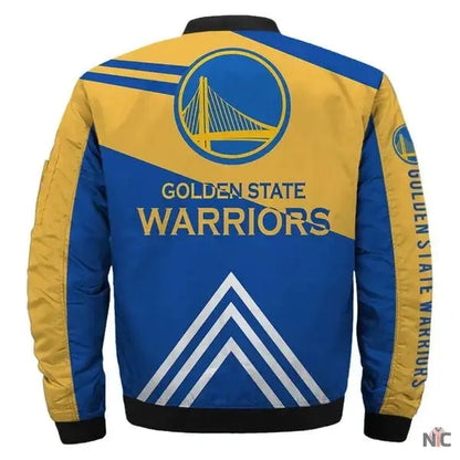 Golden State Warriors Yellow and Blue Bomber Jacket