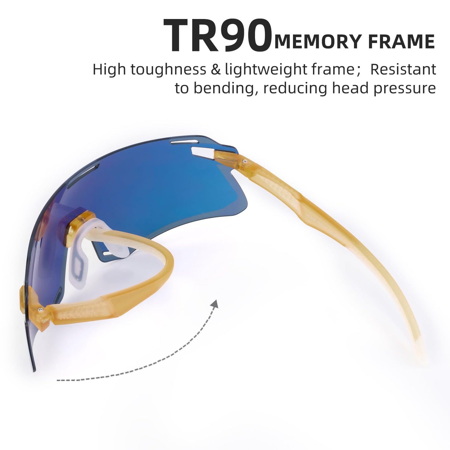 ROCKBROS Cycling GlassesMTB Biking  Sports Sunglasses with Anti Blue Lenses Men