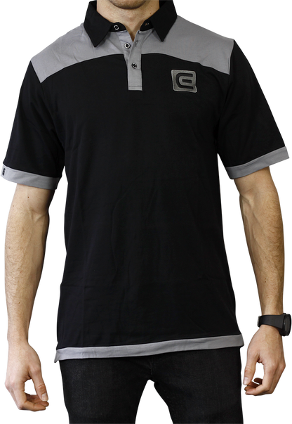 Rockwell Tri-Blend Polo - Black/Gray