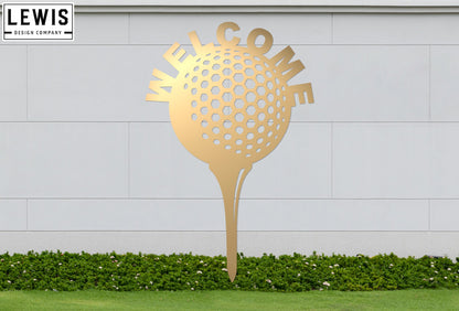 Golf Ball and Tee Welcome Sign