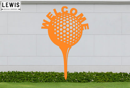 Golf Ball and Tee Welcome Sign