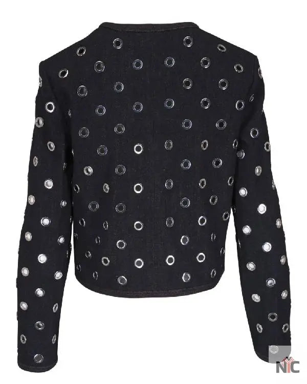Good Morning America Joy Behar Black Grommet Jacket