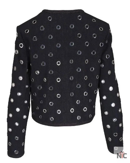 Good Morning America Joy Behar Black Grommet Jacket
